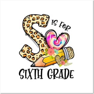 K Is For Sixth Grade Teacher Leopard First Day Of School Posters and Art